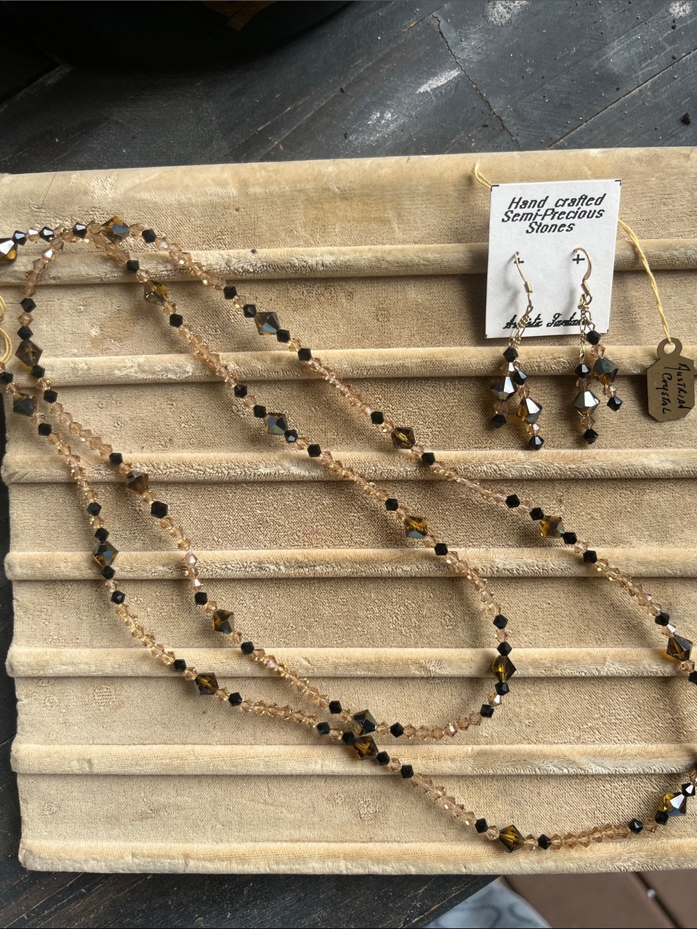 Austrian crystals necklace and earrings